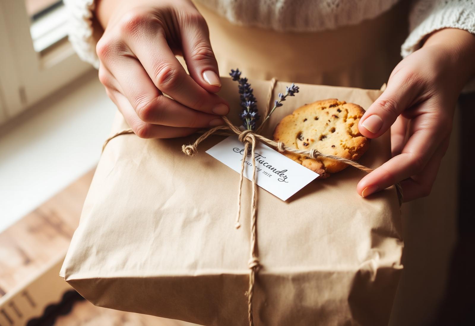 Confezione artigianale con biglietto scritto a mano
