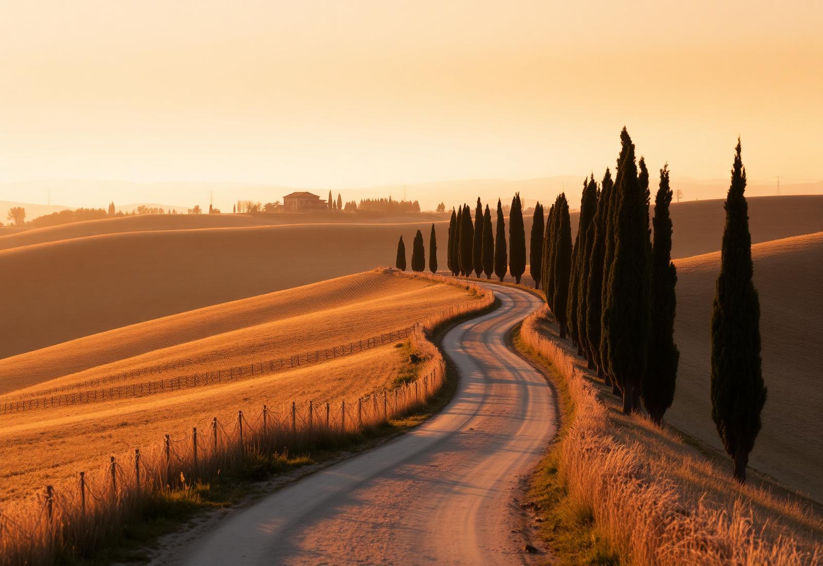 Colline toscane al tramonto